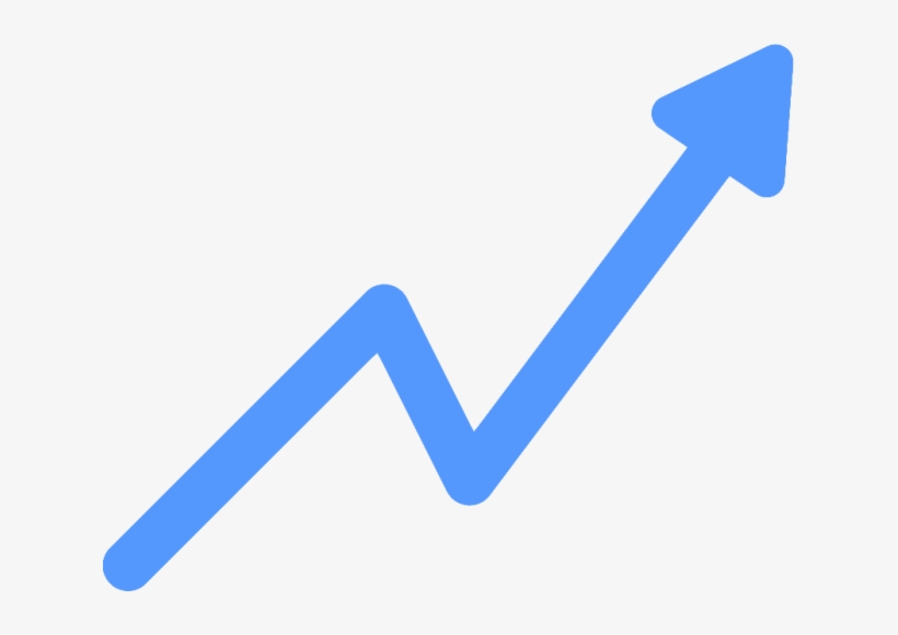Vækstkurve som symbol på øget og kontinuerlig konvertering via e-mail marketing