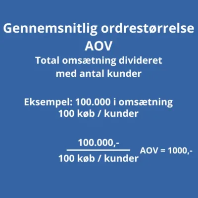 Gennemsnitlig ordrestørrelse AOV udregning Gennemsnitlig ordrestørrelse AOV udregning